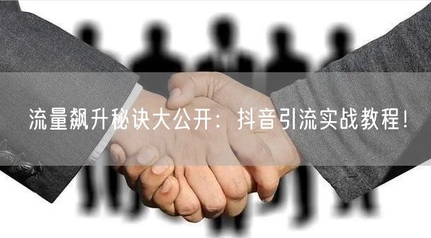 流量飙升秘诀大公开：抖音引流实战教程！