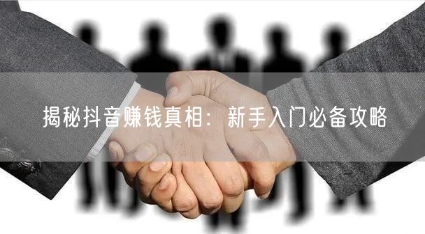 揭秘抖音赚钱真相：新手入门必备攻略