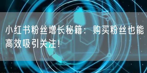 小红书粉丝增长秘籍：购买粉丝也能高效吸引关注！