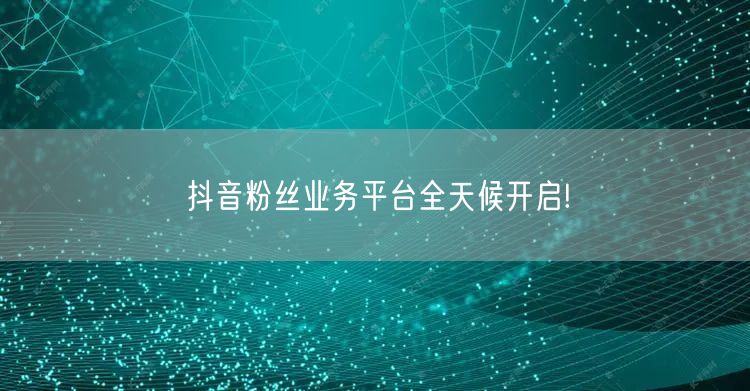 抖音粉丝业务平台全天候开启!