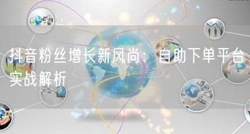 抖音粉丝增长新风尚：自助下单平台实战解析