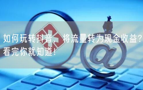 如何玩转抖音，将流量转为现金收益？看完你就知道！
