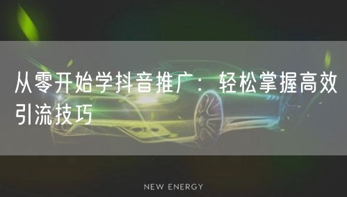 从零开始学抖音推广：轻松掌握高效引流技巧