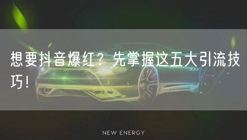 想要抖音爆红？先掌握这五大引流技巧！