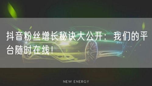 抖音粉丝增长秘诀大公开：我们的平台随时在