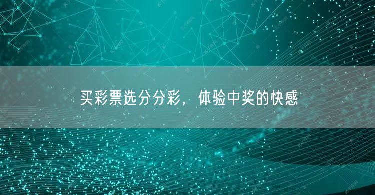买彩票选分分彩，体验中奖的快感