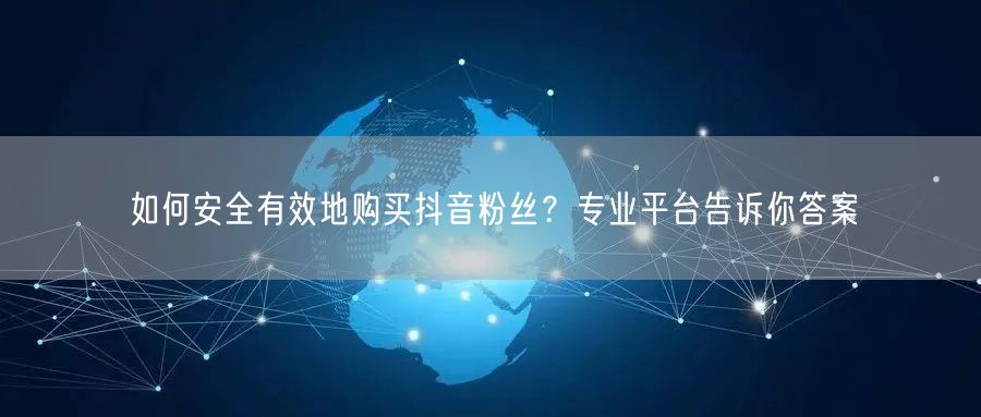 如何安全有效地购买抖音粉丝？专业平台告诉你答案