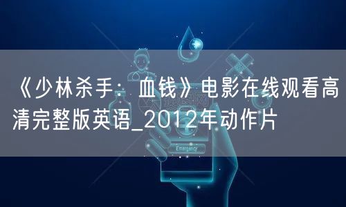 《少林杀手：血钱》电影在线观看高清完整版英语_2012年动作片