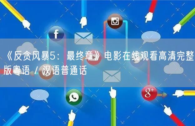 《反贪风暴5：最终章》电影在线观看高清完整版粤语 / 汉语普通话