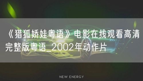 《猎狐娇娃粤语》电影在线观看高清完整版粤语_2002年动作片