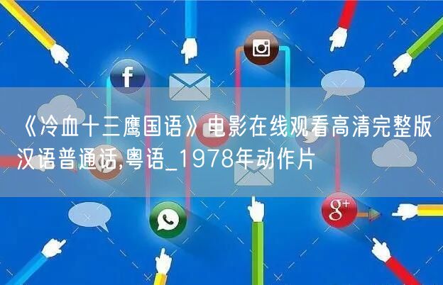《冷血十三鹰国语》电影在线观看高清完整版汉语普通话,粤语_1978年动作片